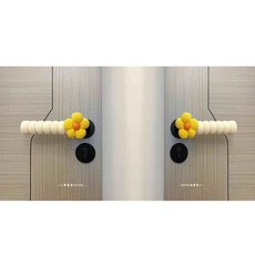 小乖童品HOME 防撞矽膠門把套 門把保護套 兒童房安全把手套, 黃色花（左右通用）,6個