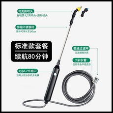 樸光 便攜式電動噴水槍 伸縮杆 續航80分鐘, 標準版【1500mA 送 普通濾網】,*2米-PVC水管**
