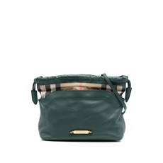 버버리 중고 2000-2017 하우스 체크 캔버스 앤 카프스킨 리틀 크러쉬 크로스 백