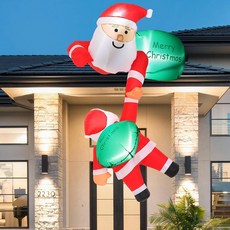 Vilante 크리스마스 공기 주입식 산타클로스 야외 장식 1.5m(5.1피트) 크리스마스 공기 주입식 야외 장식 블로우 업 IP44 내후성 크리스마스 장식 마당용 내장 LE