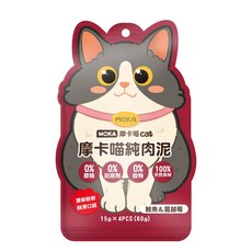 MOKA 摩卡喵 鮭魚蔓越莓 純肉泥 濃郁鮮甜 絲滑口感, 60g, 1個, EMK-C109 鮭魚佐蔓越莓