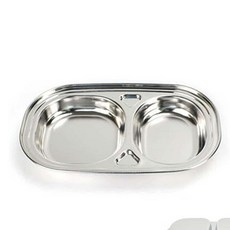 스텐 간식접시 2구 술집 식당 두칸 어린이집 급식 디저트