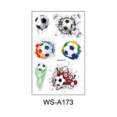 防水防汗臉貼 歐洲世界盃足球紋身貼 大邱紋身 T27A 球迷 俱樂部 臉部 球賽貼紙 刺青貼紙, 1個, WS-A173