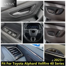 토요타 알파드 벨파이어 40 시리즈 2023-2024 내부 핸들 볼 시트 조절 패널 유리 스위치 커버 트림 호환, 스티어링 휠