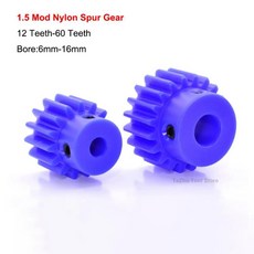 파란색 나일론 스퍼 기어 톱니 모드 모터 스텝 플라스틱 보어 사이즈, B. 20 Teeth, 4. 14mm