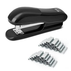 MoonGoon M&G 2000개의 스테이플이 있는 탁상용 스테이플러 책상용 25장 용량 휴대용 두 가지 바인딩 모드 금속 표준 스테이플러 교실 학교 사무용품용 (블랙) 29, 블랙