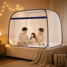 패밀리침대 모기장 대형모기장 접이식 사각 모기장, 슈퍼 싱글 1-2인용