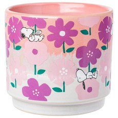 Silver Buffalo Peanuts Snoopy Flower Pattern Reactive Glaze Ceramic Pot