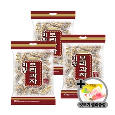 쿠키나라 미왕 보리과자 대용량 세봉지 + 맛보기젤리증정 길쭉이 보리스낵 죠리퐁 막대과자, 900g, 3개