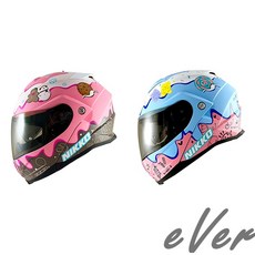 Nikko N902 冰淇淋小熊 汽水帽 可樂帽 可掀式安全帽《遠古騎士》, 1個, 冰淇淋小熊,XL