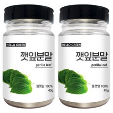 헬로우그린 깻잎 분말 40g(통) 국내산 천연 조미료 가루, 2개, 40g
