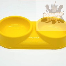 참깨샵 네이처펫 모모 쌍식기 옐로우 애완견식기