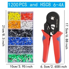 박스형 VE 관형 압착 단자 케이블 전기 커넥터 절연 와이어 튜브 펜치 HSC86-4, 17 1200pcs  and   86-4