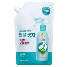 온더바디 코튼풋 발을 씻자 풋샴푸 레몬민트향 에코 리필팩, 8개, 500ml