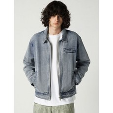 비바스튜디오 체인 트윌 데님 집업 자켓 - LIGHT BLUE