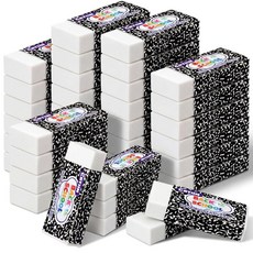 Crtiin 개학 지우개 100팩 벌크 소형 흰색 지우개 학교 작문 책 디자인 연필 지우개 아트 지우개 어린이 드로잉 벌크 교실 사무실 가정용, Crtiin 개학 지우개 100팩, 벌크 소형 흰색 지