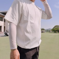 이지필드 남성 골프 여름 시어서커 스트링 반팔 티셔츠