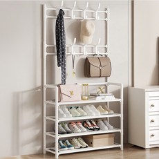 가려거든 좁은현관 원룸 틈새 공간활용 옷걸이 신발정리대, 화이트, 1개