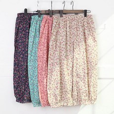 보슈아 3222 국내산 여성 파자마바지 하의7부 꽃무늬항아리바지