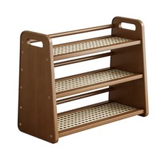 Deokol 독창성 데스크 선반 빈티지 수납 선반, 3단, 호두색