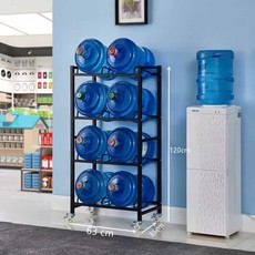 생수통 거치대 물통 받침대 선반 디스펜서 말통 보관, 1개, 63x35x120cm  이동식 3단