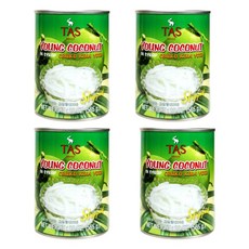 [PERA PLUS] Young coconut in syrup 565g 필리핀 영코코넛 인 시럽 과육, 4개
