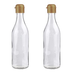 가인글로벌 투명기름병350 유리병 스마트원터치캡 골드, 2개, 350ml