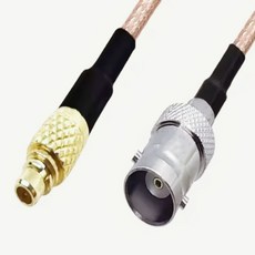 MMCX BNC 커넥터 동축 RG316 직각 RF 피그 케이블 점퍼 익스텐션, 2m, BNCF MMCXM RG316