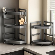 주방 선반 가정용 조리대 코너 조미료 제품 캔 다층 보관대, 04 E