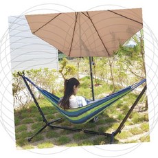 캔버스 천 해먹 야외 캠핑 휴식 용품 정원 텐트 그늘 아래 휴양 레저 매달기, 캔버스해먹 오션블루(소)