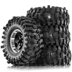 10 SCX10 II 90046 III AXI03007 Gen7 D90 VS4 RC 크롤러 자동차 4pcs 인치 타이어, 4pcs Bla