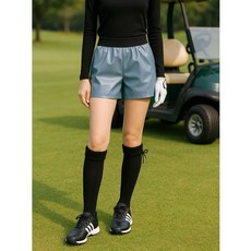 맥케이슨 여성 오비포인트 인조가죽 반바지 블루 MDW3PS601BLU 1022746