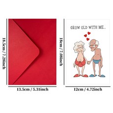 嗨購 幽默老夫老妻生日紀念日賀卡，帶信封，適用於表白、鼓勵、感謝等場合，傳遞溫馨祝福, 1個