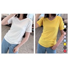 치키코코 1+1 데일리 여성 브이넥 티셔츠 2종 세트 (M~2XL)