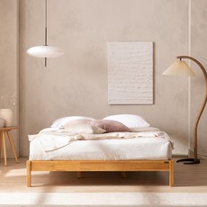 디자이너스룸 이스테지아 루나 기본형 원목 침대 풋보드 방문설치, 브라운