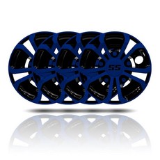 HANGKUNNEE Golf Cart SS 휠 커버 허브 캡 EZGO Club Car Yamaha 20.3cm(8인치) 골프 카트 허브 캡 휠 커버 4개 세트 블랙 및, Black & Blue