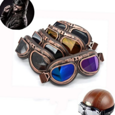 레트로 고글 클래식 라이딩 바이크 자외선 차단 고글 선글라스 오토바이 사이드카 빈티지 스쿠터 안경 보호, 블루 GD14476