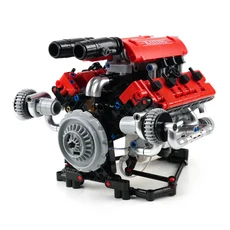 K96203 V8 엔진 모델 660개 마이크로 입자 미니 키트 블록 DIY 장난감 크리스마스 선물용, 01 K96203 without box