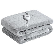 電熱蓋毯 恆溫 6檔控溫 8H定時 鋪蓋兩用 雙面法蘭絨 可水洗, 單人