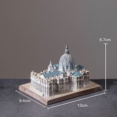 世界名建築 積木 歐洲著名建筑物圣彼得大教堂擺件仿真模型旅游紀念品歐式城堡裝飾 建築 拚裝積木 模型, 1個, 圣彼得堡-小號