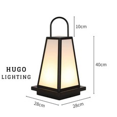 HUGO LIGHTING 日式手提燈 不鏽鋼沙黑磨砂玻璃 庭院燈 草地燈 花園燈, 1個, 大號 / 28cm,接電款 必需請專業水電安全佈好埋地線