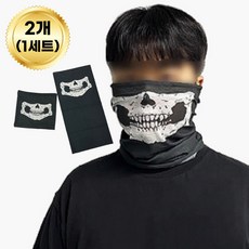 디엠몰 해골 포인트 패션 넥워머 목토시, 2개, 블랙