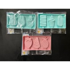 矽膠冰棒模具 3格 冰淇淋模型, 詳見包裝, 詳見包裝