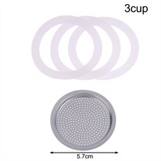 4 개/대 알루미늄 필터 모카 포트 커피 병 교체품 1/2/3/6/9/12 커피 컵 3 실리콘 가스켓과 호환 가능, 3 cup