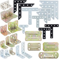 꺽쇠 평철 목재연결 철물 ㄱ자 T자 피스포함, L자꺽쇠 실버, 10.15x18x18mm