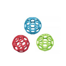 JW 藏食玩具 洞洞球 益智漏食玩具 全犬種適用, 橡膠洞洞足球(迷你), 1個