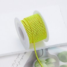 라인석 크리스탈 체인 DIY 주얼리 장식 의류 수선 부자재 원형 유리 액세서리 트림, 1개, SS6.5 2mm 10야드/롤 레몬옐로우 모카 2mm
