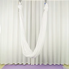 Elastic fabric 5-meter full yoga hammock flying training studio chrysanthemum rope safety buckle, 11 white