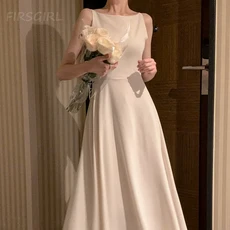 FIRSGIRL 여성 여름 민소매 롱원피스 슬림핏 고급진 데이트룩 드레스