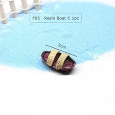 미니어처 수지 레트로 나무 보트 벤치 모델 인형 장난감 마이크로 정원 장식 장식품 테라리움 해변 DIY 액, 03 05 resin boat C
